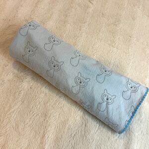 Blue Fox Print Cotton Flannel Swaddle Designs Baby Blanket 40x40